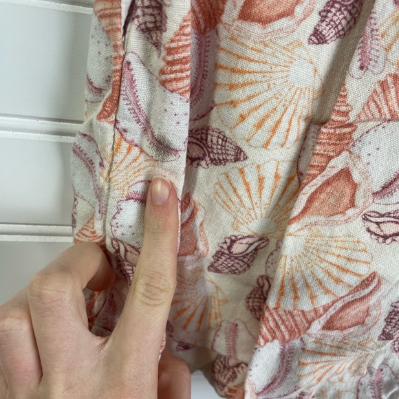 Urban Outfitters Seashell Pattern Linen Slouchy High-Waisted Shorts M Juniors - Picture 5 of 11